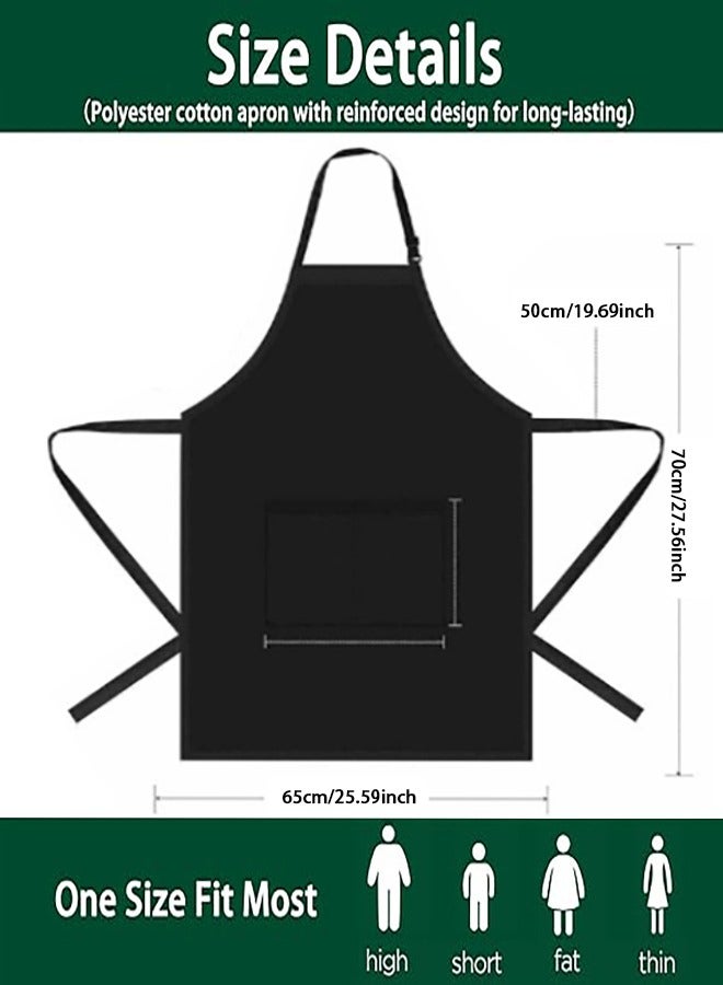 Chef Aprons, Black Apron with 2 Pockets, Waterproof Adjustable Apron for Men, Women, Professional Kitchen Apron for Kitchen, Gardening, Restaurant, Barbecue, Coffee - Image 2